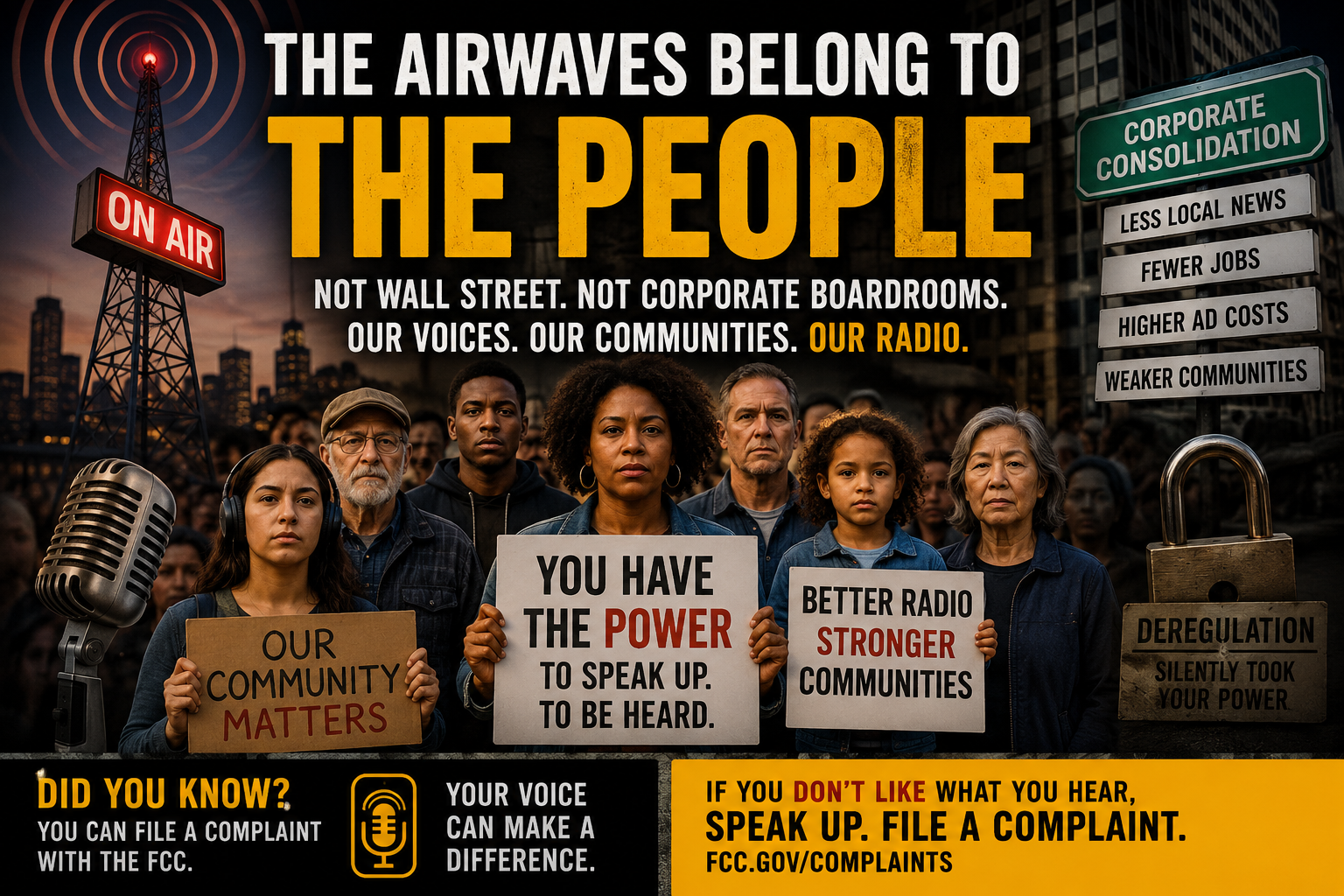 Radio Deregulation: Another Bad Idea Disguised as Modernization Before the FCC Gives Broadcasters More Stations, Ask What Happened Last Time The Airwaves Belong to the People — Not Wall Street