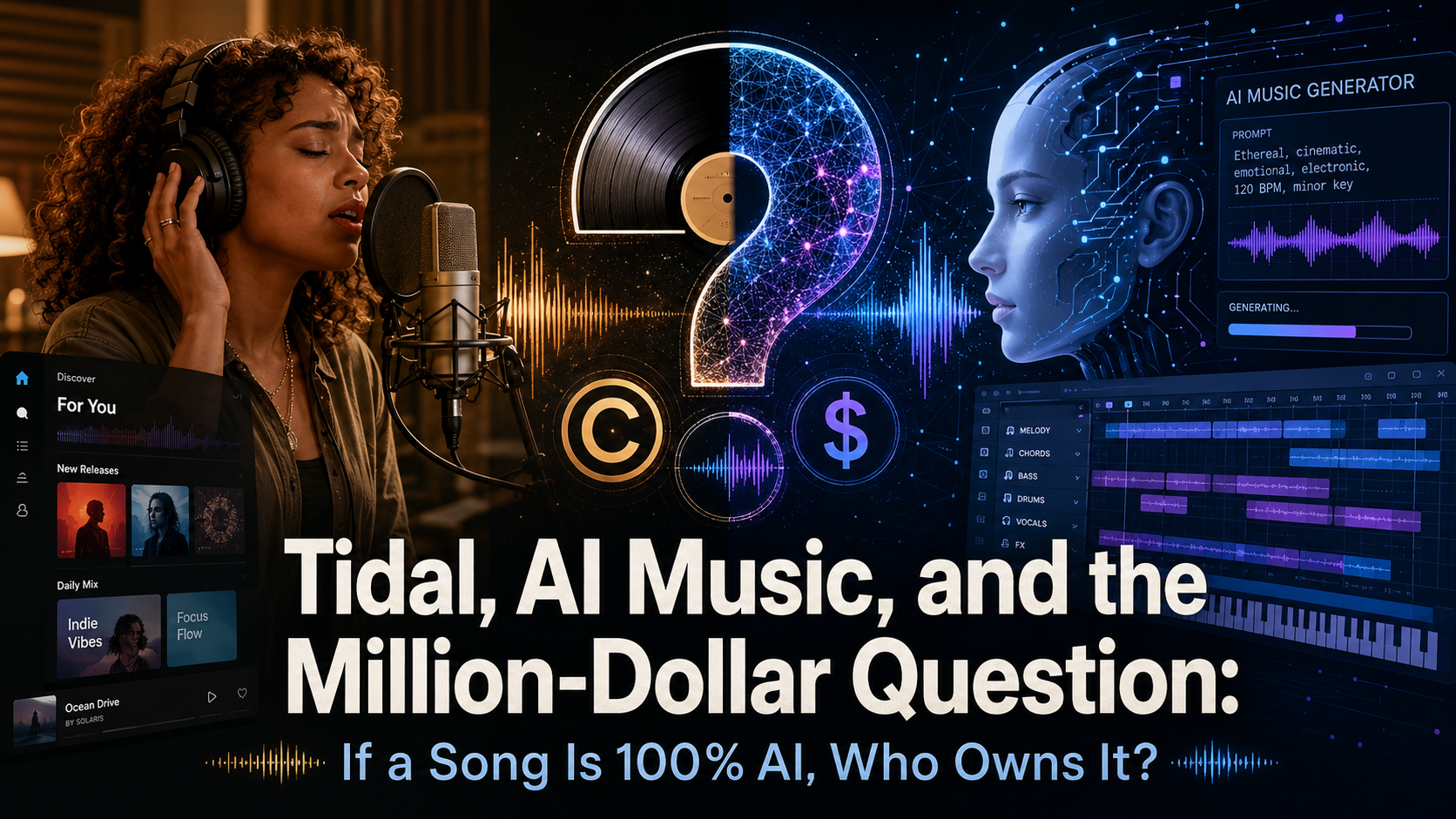 Tidal, AI Music, and the Million-Dollar Question: If a Song Is 100% AI, Who Owns It?