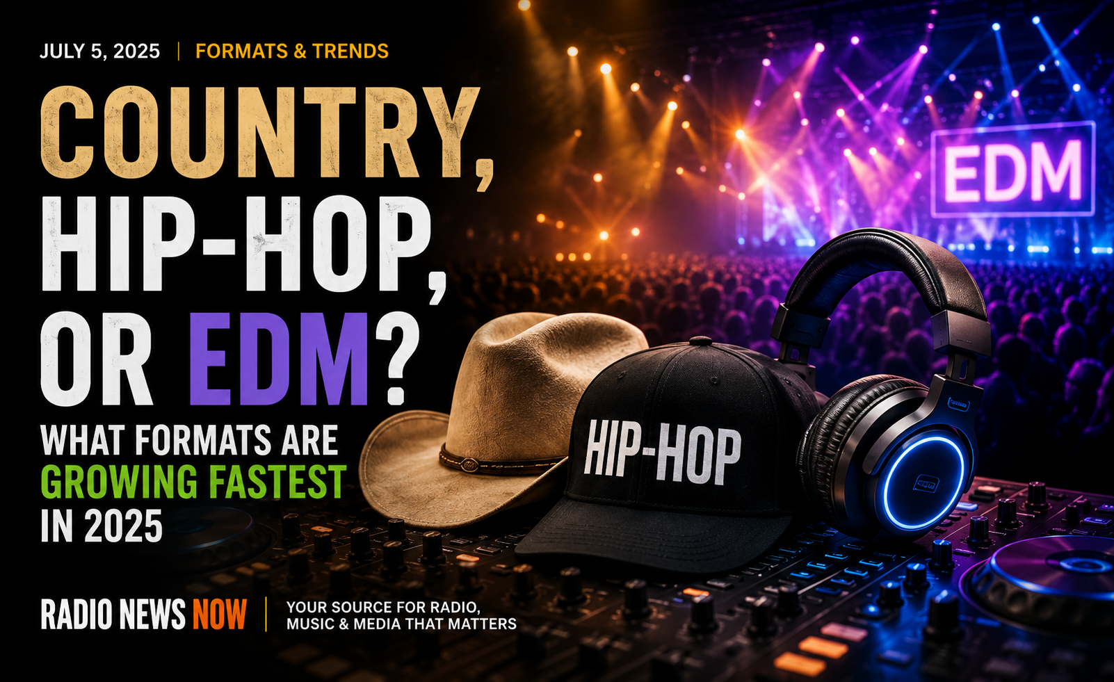 📈 Country, Hip-Hop, or EDM? What Formats Are Growing Fastest in 2025